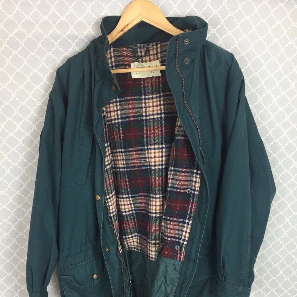 Eddie Bauer Womens Jacket Plaid Wool Lining, Hood